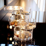 Rotating Jewelry Storage Box Organizer Display Rack with Cover