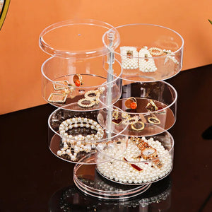 Multilayer Jewelry Storage Box Transparent Cosmetics Holder Display Rack