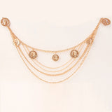 Metal Tassel Waist Chain Women Thin Belt Punk Silver Portrait Pendant Body Chain