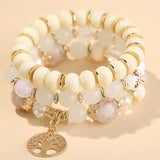 Crystal Agates Weathered Gem Stone Bead Stretch Bracelet