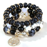 Crystal Agates Weathered Gem Stone Bead Stretch Bracelet