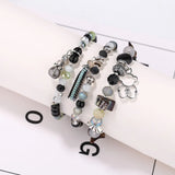Multilayer Natural Stones Bear Charm Bracelets for Women
