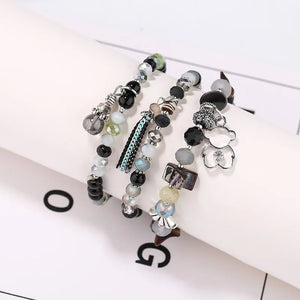 Multilayer Natural Stones Bear Charm Bracelets for Women Bohemia Jewelry