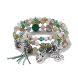 Multilayer Natural Stones Bear Charm Bracelets for Women Bohemia Jewelry