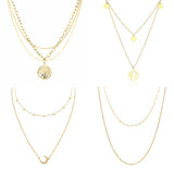 Stainless Steel Multilayer Long Pendant Necklace for Women