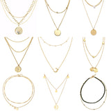 Stainless Steel Multilayer Long Pendant Necklace for Women
