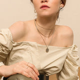 Stainless Steel Multilayer Long Pendant Necklace for Women