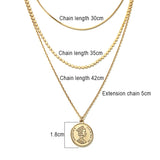Stainless Steel Multilayer Long Pendant Necklace for Women