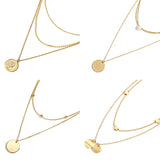 Stainless Steel Multilayer Long Pendant Necklace for Women