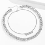Old English Pendant Chain Necklace Set