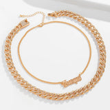 Old English Pendant Chain Necklace Set