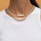 Old English Pendant Chain Necklace Set