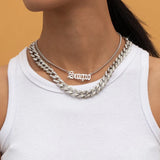 Old English Pendant Chain Necklace Set