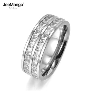 Rose Titanium Steel Anniversary Wedding Rings For Women