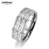 Rose Titanium Steel Anniversary Wedding Rings For Women