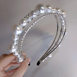 Multilayer Rhinestone Pearl Headband for Women