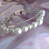 Multilayer Rhinestone Pearl Headband for Women