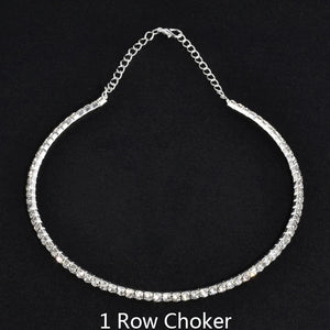 Multilayer Rhinestone Choker Necklace for Women Wedding Jewelry