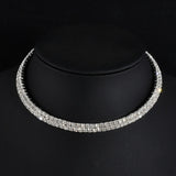Multilayer Rhinestone Choker Necklace for Women Wedding Jewelry