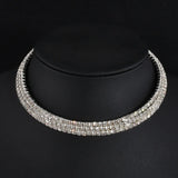 Multilayer Rhinestone Choker Necklace for Women Wedding Jewelry