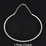 Multilayer Rhinestone Choker Necklace for Women Wedding Jewelry