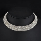 Multilayer Rhinestone Choker Necklace for Women Wedding Jewelry