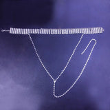 Sexy Rhinestones Tassel Necklace Long Clavicle Chain Jewelry