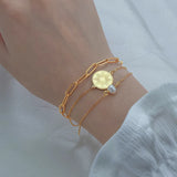 Square Link Chain Bracelet Stainless Steel Charm Bangle Gift
