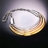 Multilayer Torque Punk Charm Women Choker Necklace Short Necklace in Gold/Rose