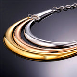 Multilayer Torque Punk Charm Women Choker Necklace Short Necklace in Gold/Rose