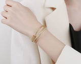 Rotatable Bead Bangles Charm Bracelet Fine Jewelry
