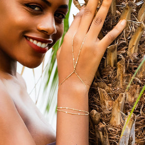 Vintage Ball Beads Chain Hand Harness Bracelet for Women