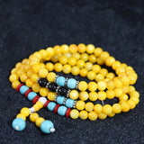 Multilayer Conch Shell 108 Beads Bracelet with Spacer 28in