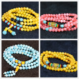 Multilayer Conch Shell 108 Beads Bracelet with Spacer 28in