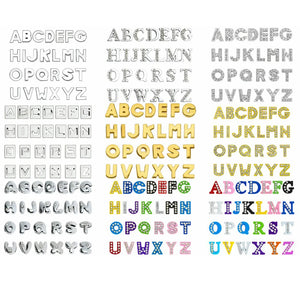 130PC/lot 8mm Slide Letter DIY Jewelry Charms ENGLISH Alphabet for Keychains