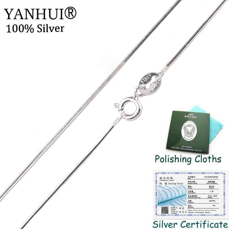 Real Tibetan Silver Slim Snake Chain Necklace Women Jewelry