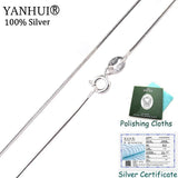 Real Tibetan Silver Slim Snake Chain Necklace Women Jewelry