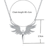 Angel Wings Rhinestone Pendant Necklace Charms Chain Jewelry