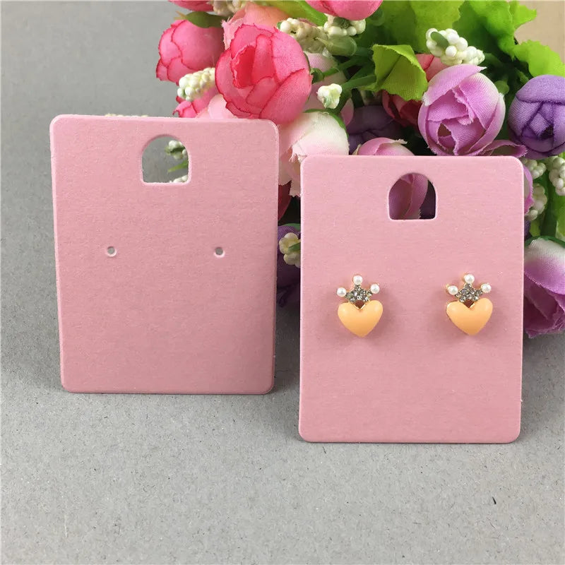 200Pcs/Lot Smiley Lovely Earring Ear Stud Display Cards 6.5x5cm