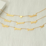 Personalized Double Name Necklace with Heart, Custom Jewelry for Women