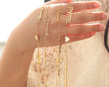 Personalized Double Name Necklace with Heart, Custom Jewelry for Women