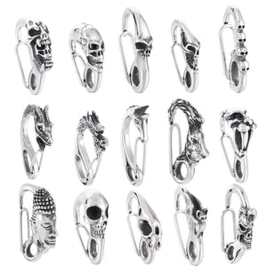 Punk Buddha Animal Skull Bone DIY Custom Keychain Carabiner Jewelry