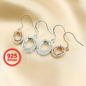 Oval Bezel Sterling Silver Earrings Settings 1702197