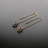Sterling Silver Gemstone Prong Earrings Settings DIY Ear Wire 3.7''