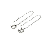 Sterling Silver Gemstone Prong Earrings Settings DIY Ear Wire 3.7''