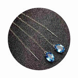 Sterling Silver Gemstone Prong Earrings Settings DIY Ear Wire 3.7''