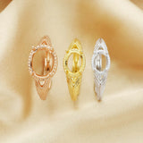 925 Silver Oval Prong Ring, Art Deco Rose Plated Band