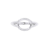 925 Silver Oval Prong Ring, Art Deco Rose Plated Band