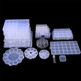 Plastic Jewelry Box Storage Container with Adjustable Compartments