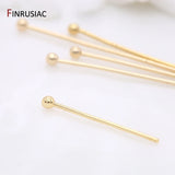 14K Real Gold-Plated Needle Pins Jewelry Making Supplies